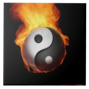 Carreau Yin Yang sur le carrelage de feu
