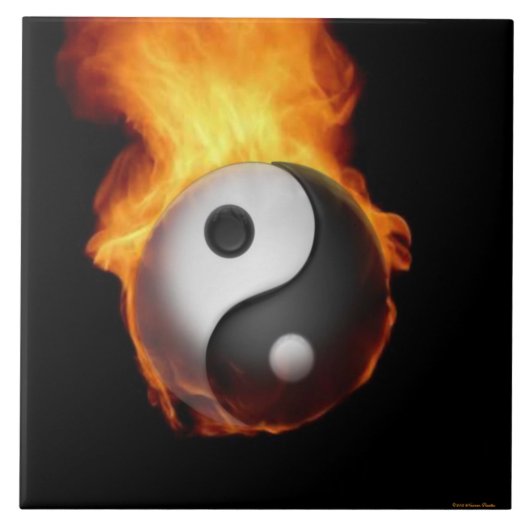 Carreau Yin Yang sur le carrelage de feu (Devant)