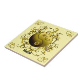 Carreau Yin Yang Tribal Jaune (Côté)