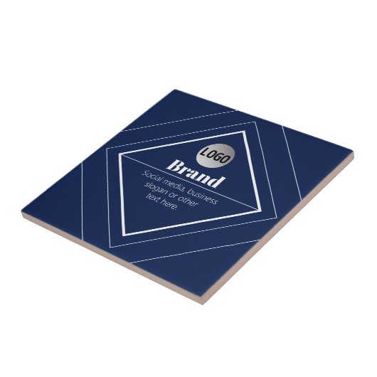 Carreau Your Logo & Customizable Modern Design | Navy Blue (Côté)