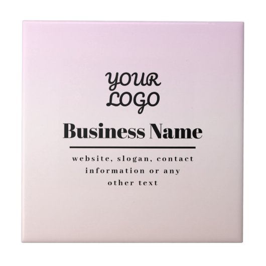 Carreau Your Logo & Text | Pink & Peach Ombre (Devant)