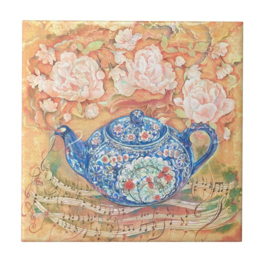 Carreau Yume Pot: Teatime Rhapsody Throw Pillow (Devant)