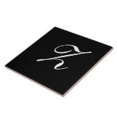 Carreau Z Monogramme initial blanc sur noir (Côté)