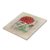 Carreau Z pour Zinnias Fleur Floral Monogram Art (Côté)