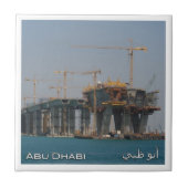 Carreau zAE058 Construction du pont ABU DHABI, EAU, Asie, (Devant)
