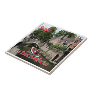 Carreau zBE041 BRUGES Boniface Bridge, Belgique,