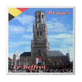 Carreau zBE048 BRUGES Le Beffroi, Belgique, (Devant)