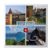 Carreau zCH044 LUCERNE Chapel Bridge Old Town Swiss (Devant)