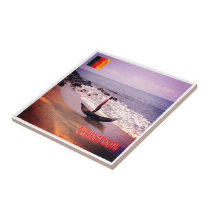 Carreau zCM009 CAMEROUN Panorama, Afrique, plage panoramiq