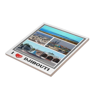 Carreau zDJ007 DJIBOUTI I Love, Mosaic, Afrique,