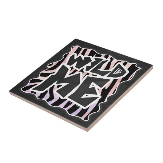 Carreau Zebra Black and Pink Wild me (Côté)