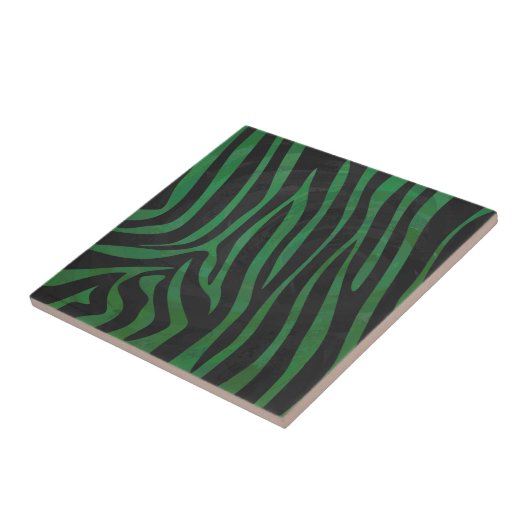 Carreau Zebra Black et Green Print (Côté)