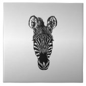 Carreau Zebra Head sur Silver (Devant)