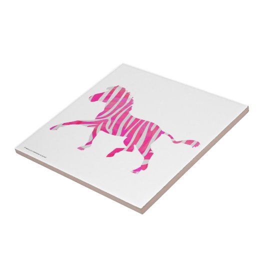 Carreau Zebra Hot rose et blanc Silhouette (Côté)