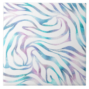 Carreau Zebra moderne Imprimer Glam Bleu Violet Parties sc
