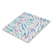 Carreau Zebra moderne Imprimer Glam Bleu Violet Parties sc (Côté)