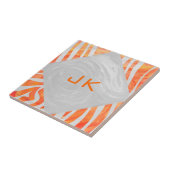 Carreau Zebra Monogram orange et blanc (Côté)