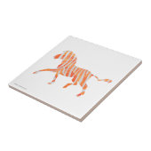 Carreau Zebra Orange et Silhouette blanche (Côté)