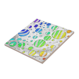 Carreau Zebra Rainbow et White Print