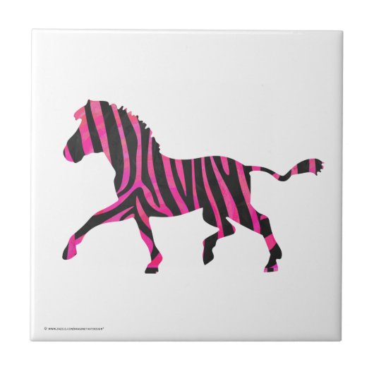 Carreau Zebra Silhouette noir et rose chaud (Devant)