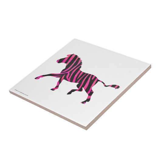 Carreau Zebra Silhouette noir et rose chaud (Côté)