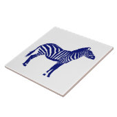 Carreau Zèbre - Bleu Cobalt Foncé et Blanc (Côté)