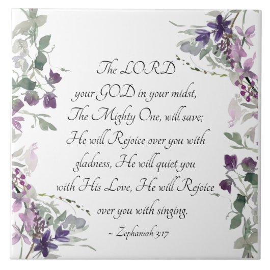 Carreau Zéphanie 3:17 Il se réjouira de toi (Devant)