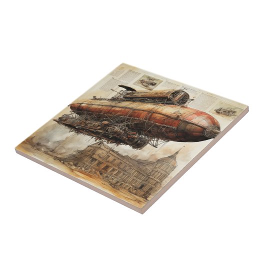 Carreau Zeppelin Steampunk vintage (3) (Côté)