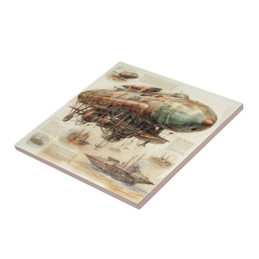 Carreau Zeppelin Steampunk vintage (4) (Côté)