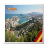 Carreau zES032 panorama de MALAGA, Espagne, Europe, (Devant)