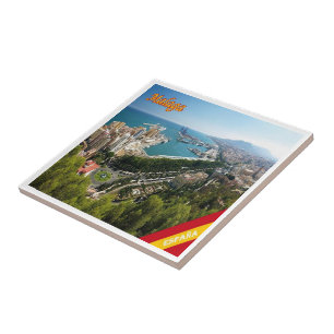 Carreau zES032 panorama de MALAGA, Espagne, Europe,