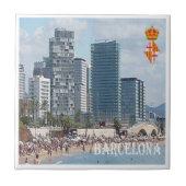 Carreau zES042 BARCELONA, The Beach, Espagne, (Devant)