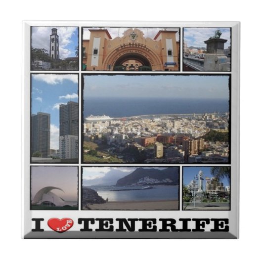 Carreau zES141 TENERIFE Père Noël Cruz "I Love", (Devant)