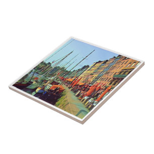 Carreau zFR014 HONFLEUR, vue quai, France,