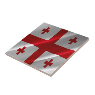 Carreau zGE002 Géorgien agitant le DRAPEAU Géorgie,