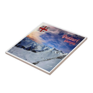 Carreau zGE004 GUDAURI panorama, Géorgie, Asie,