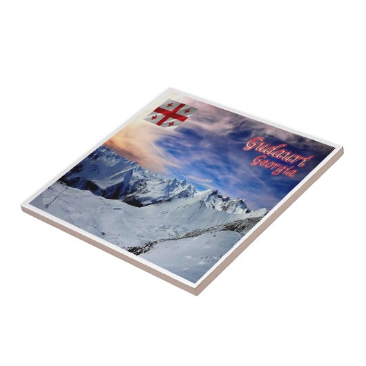 Carreau zGE004 GUDAURI panorama, Géorgie, Asie, (Côté)