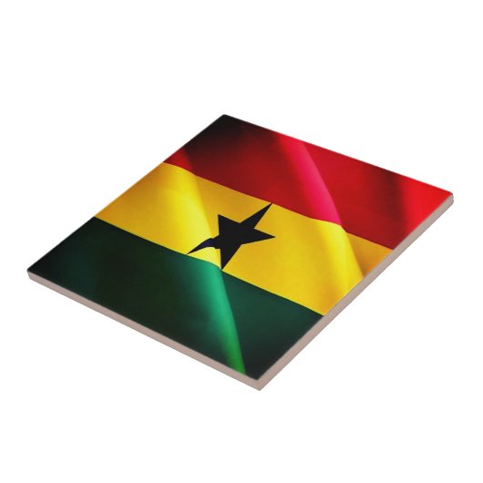 Carreau zGH002 GHANA, Drapeau de la vague, Afrique, (Côté)