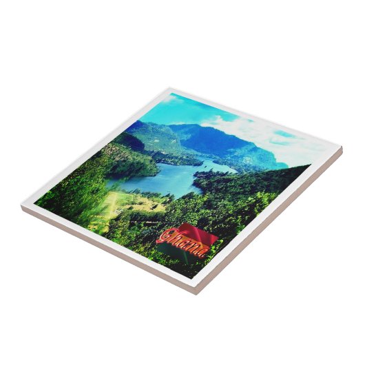 Carreau zGH006 GHANA, lac Volta, Afrique, (Côté)