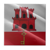 Carreau zGI002 GIBRALTAR agitant DRAPEAU, (Devant)