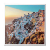 Carreau zGR007 OIA, coucher du soleil, Grèce, (Devant)