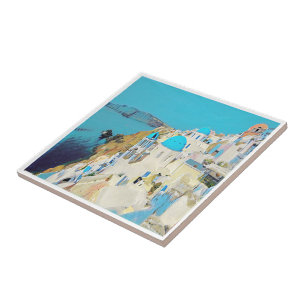 Carreau zGR013 SANTORINI - vue, Grèce,