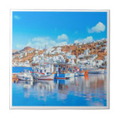 Carreau zGR014 MYKONOS - bateaux de pêche, Grèce, (Devant)