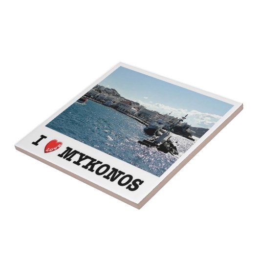 Carreau zGR048 MYKONOS, vieux port, Grèce, (Côté)