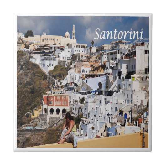 Carreau zGR075 SANTORINI Thera, Grèce, (Devant)