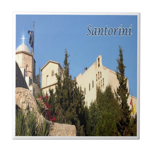 Carreau zGR081 SANTORINI, Monastère, Grèce, (Devant)