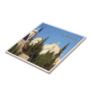 Carreau zGR081 SANTORINI, Monastère, Grèce,