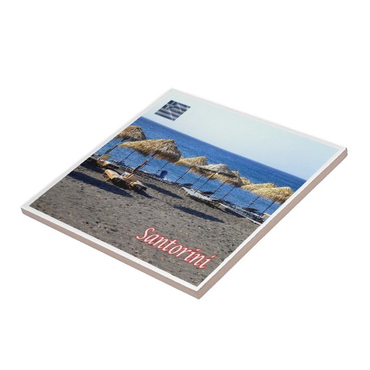 Carreau zGR082 SANTORINI Lava Beach, Grèce, (Côté)