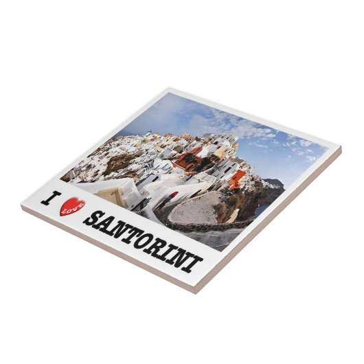 Carreau zGR085 SANTORINI I Love Oia, Grèce, (Côté)