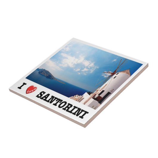 Carreau zGR086 SANTORINI, I Love, Grèce, (Côté)